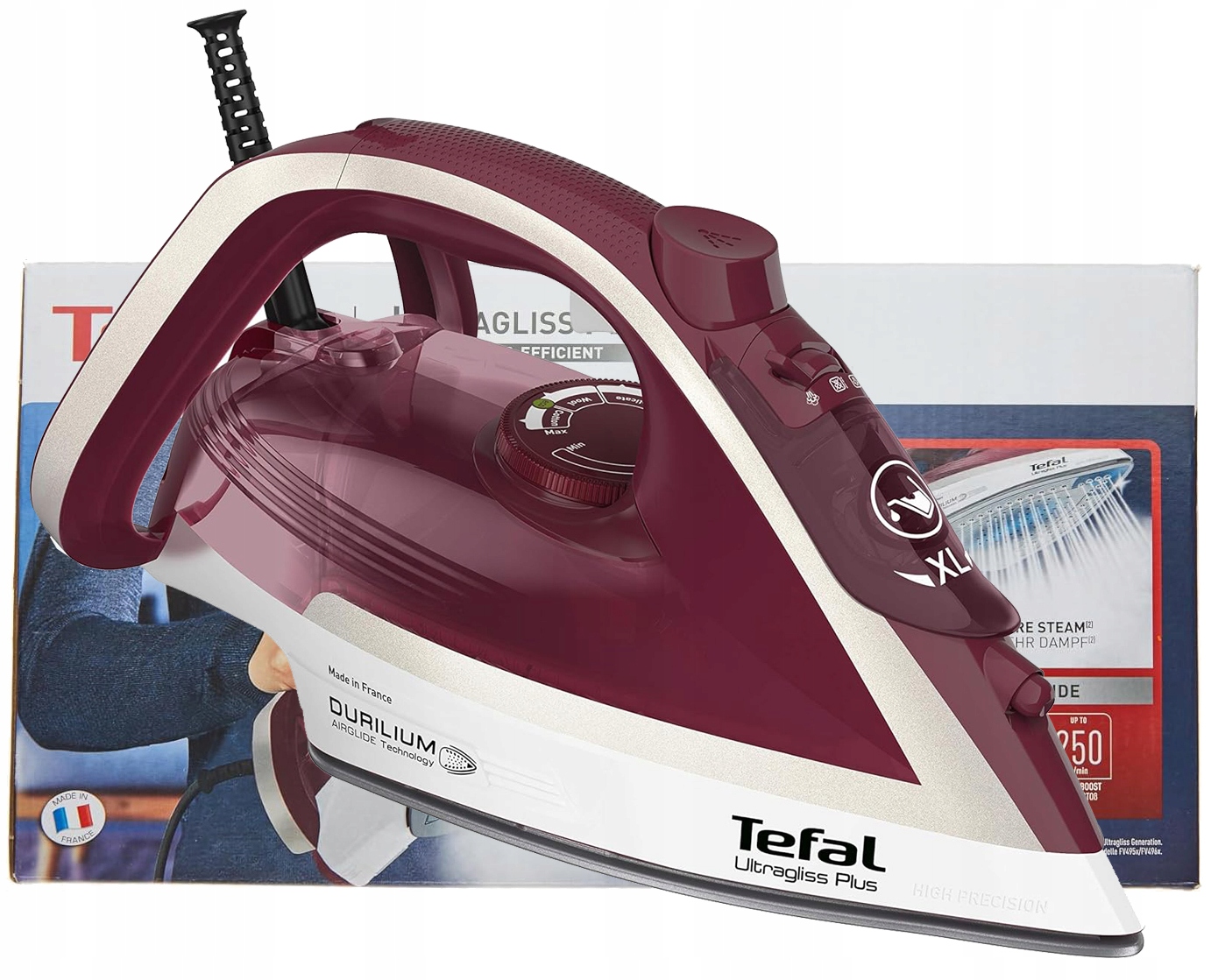 Parná Žehlička Tefal Ultragliss Plus FV6810 Durilium Airglide 250 G/m 2800 W