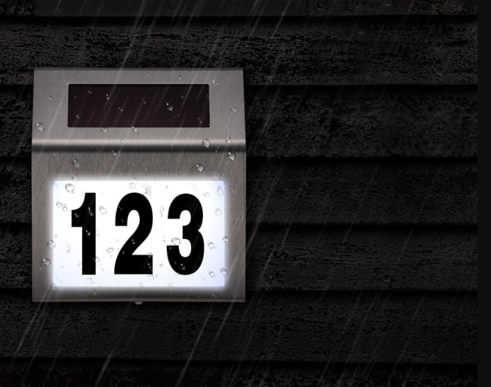 PODŚWIETLANY NUMER DOMU SOLARNY TABLICA ADRESOWA Grubość 3 mm