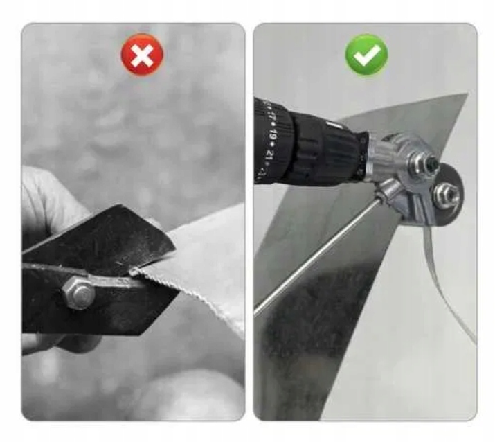 ADAPTER PRZYSTAWKA NA WIERTARKĘ NOŻYCE DO CIĘCIA BLACHY WIERTARKI BLACH Maksymalna grubość cięcia 8 mm