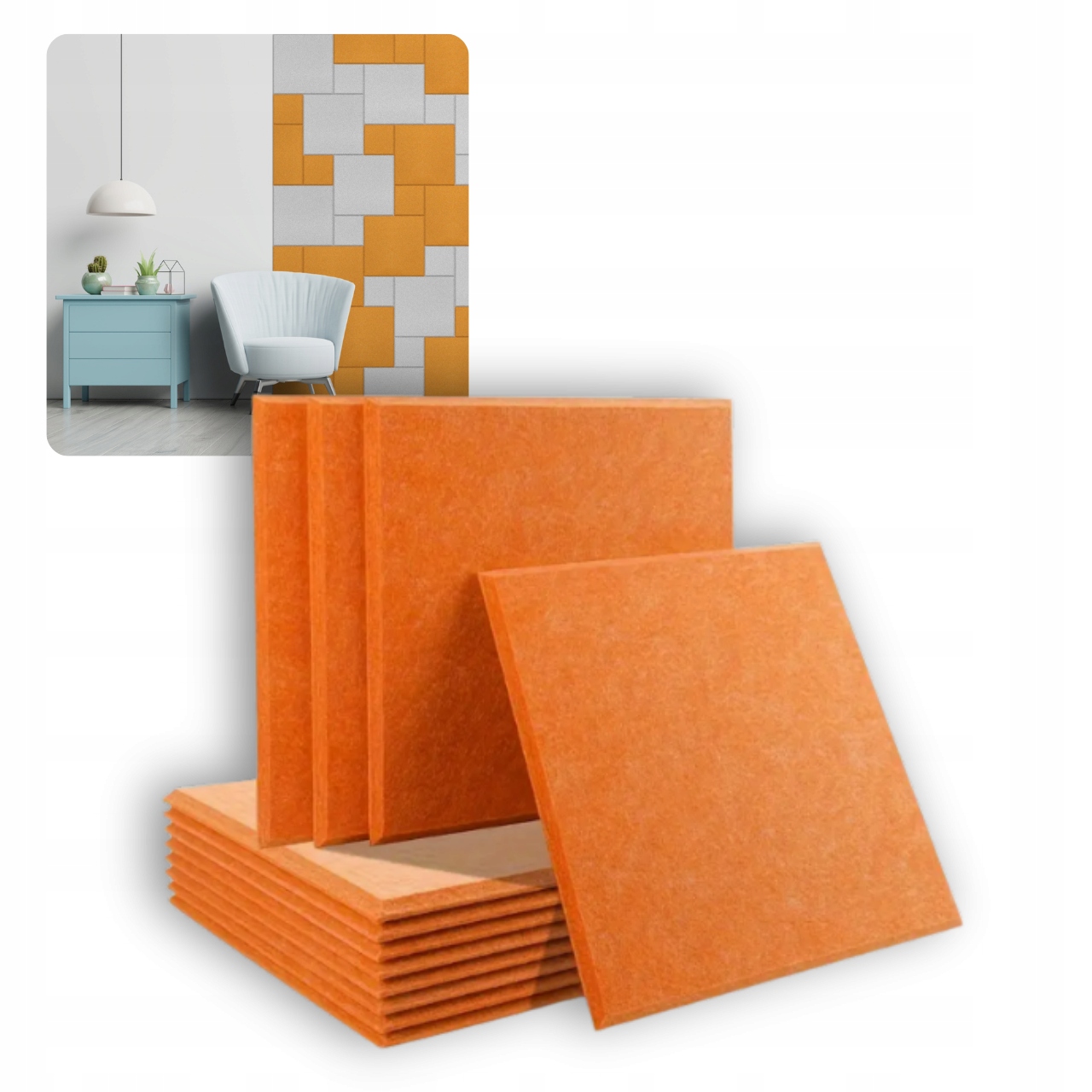 Panele dekoracyjne kwadrat 3D akustyczny 40x40, panel na ścianę, akustyczny