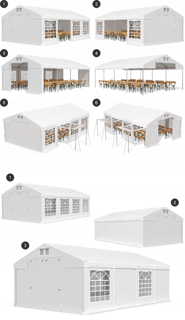 Namioty Imprezowe 5x16m [3m] Zimowe DAS 580 W Długość 16 m