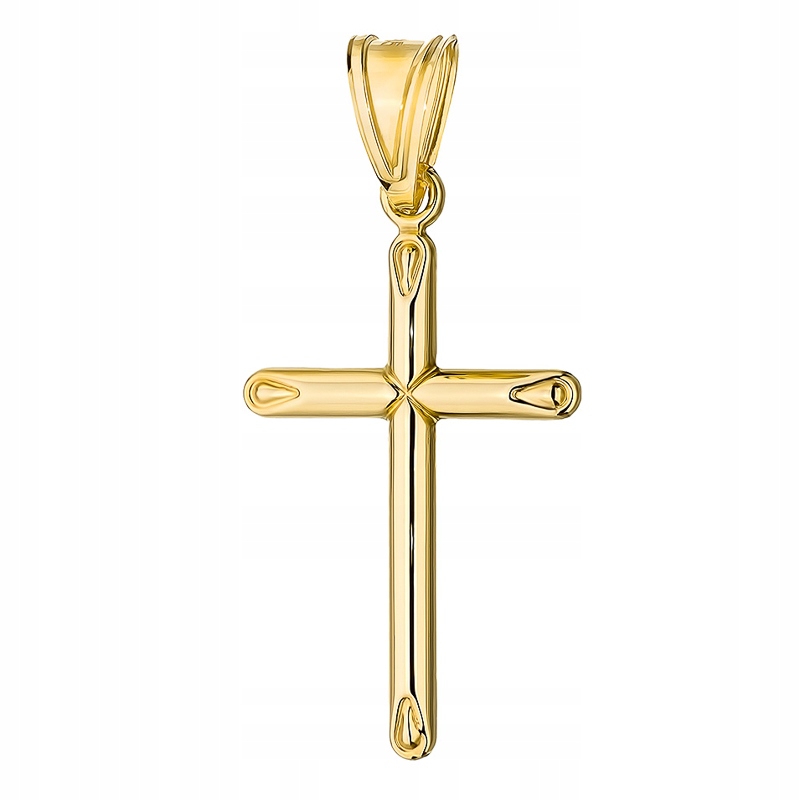 Zlatý Křížek Kříž pr. 585 Zdobený Slzkami 14k
