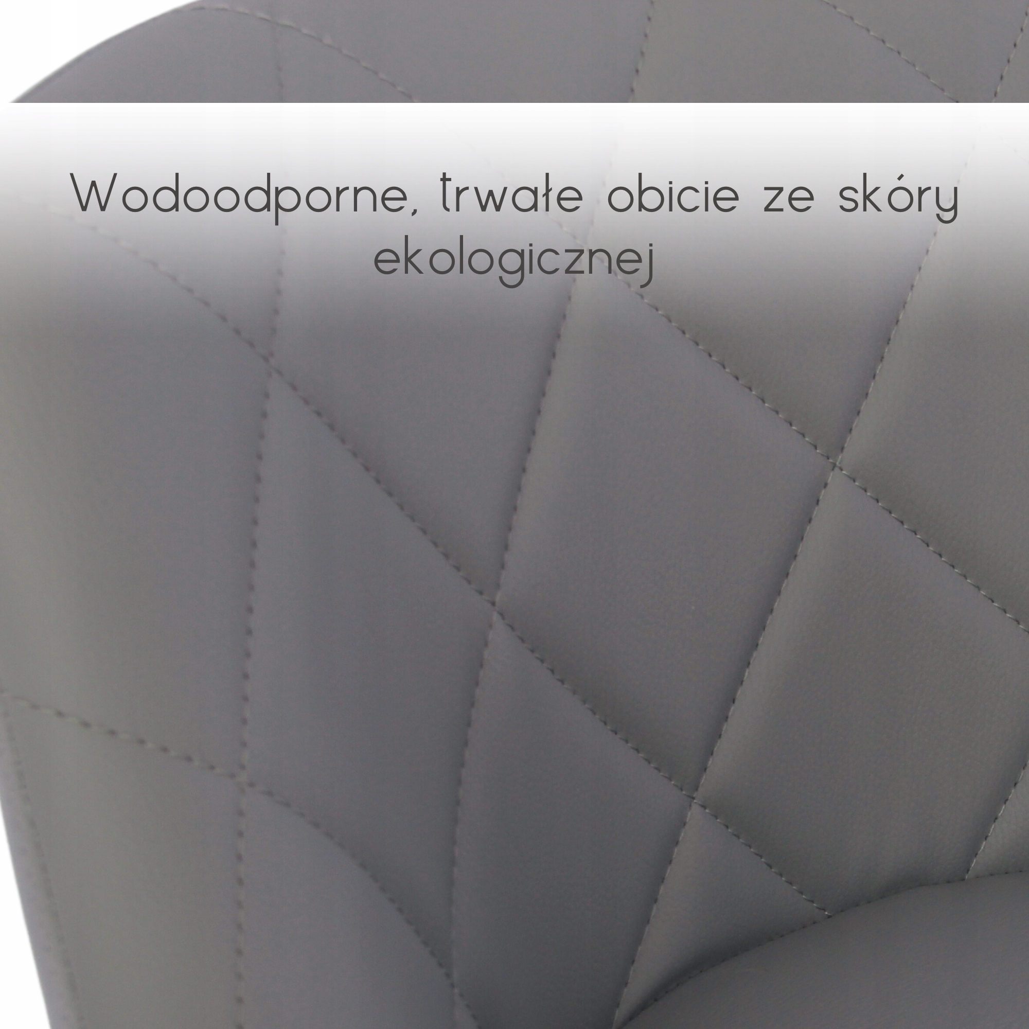 2x Hokery Krzesła Barowe Skóra Pikowane Skóra Ekologiczna Szare Regulowane Szerokość mebla 45 cm