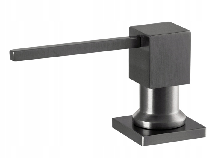 Dávkovač Na Kuchyňský Dřez Čtverec Gun Grey Mosazný Metalik Pro Mýdlovou Tekutinu