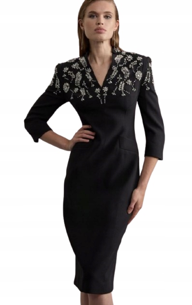 Karen Millen Tužková Šaty S Ozdobným Výstřihem Pro Nízké 36 B1F
