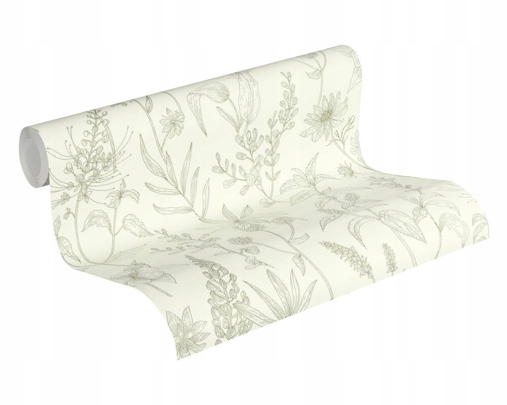 TAPETA NA FLIZELINIE ZIELNIK LIŚCIE ZIOŁA Długość 10 m