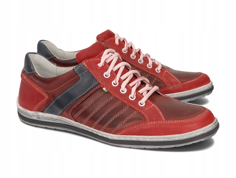 BUTY MĘSKIE SKÓRA CASUAL PÓŁBUTY 236 CZERWONY 42 Marka Komodo