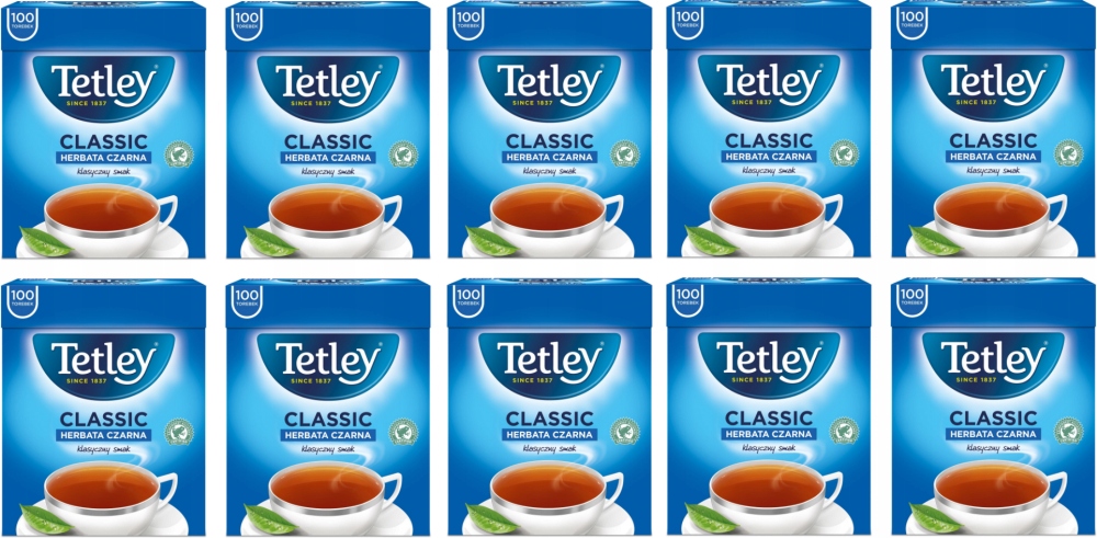Tetley Classic 100 torebek herbata ekspresowa x 10