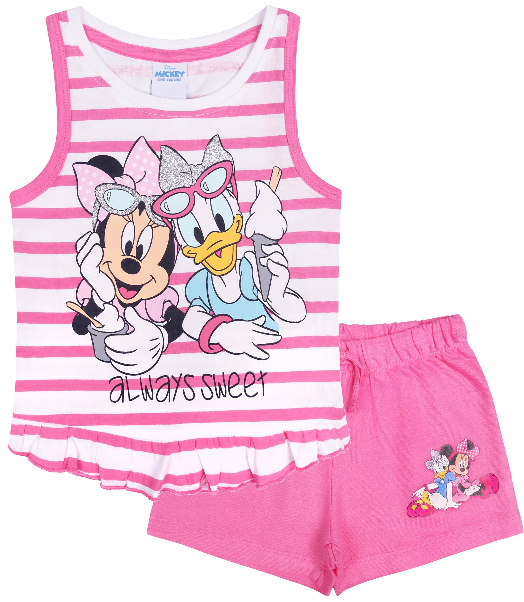 

Komplet bluzka i krótkie spodenki z Myszką Mini