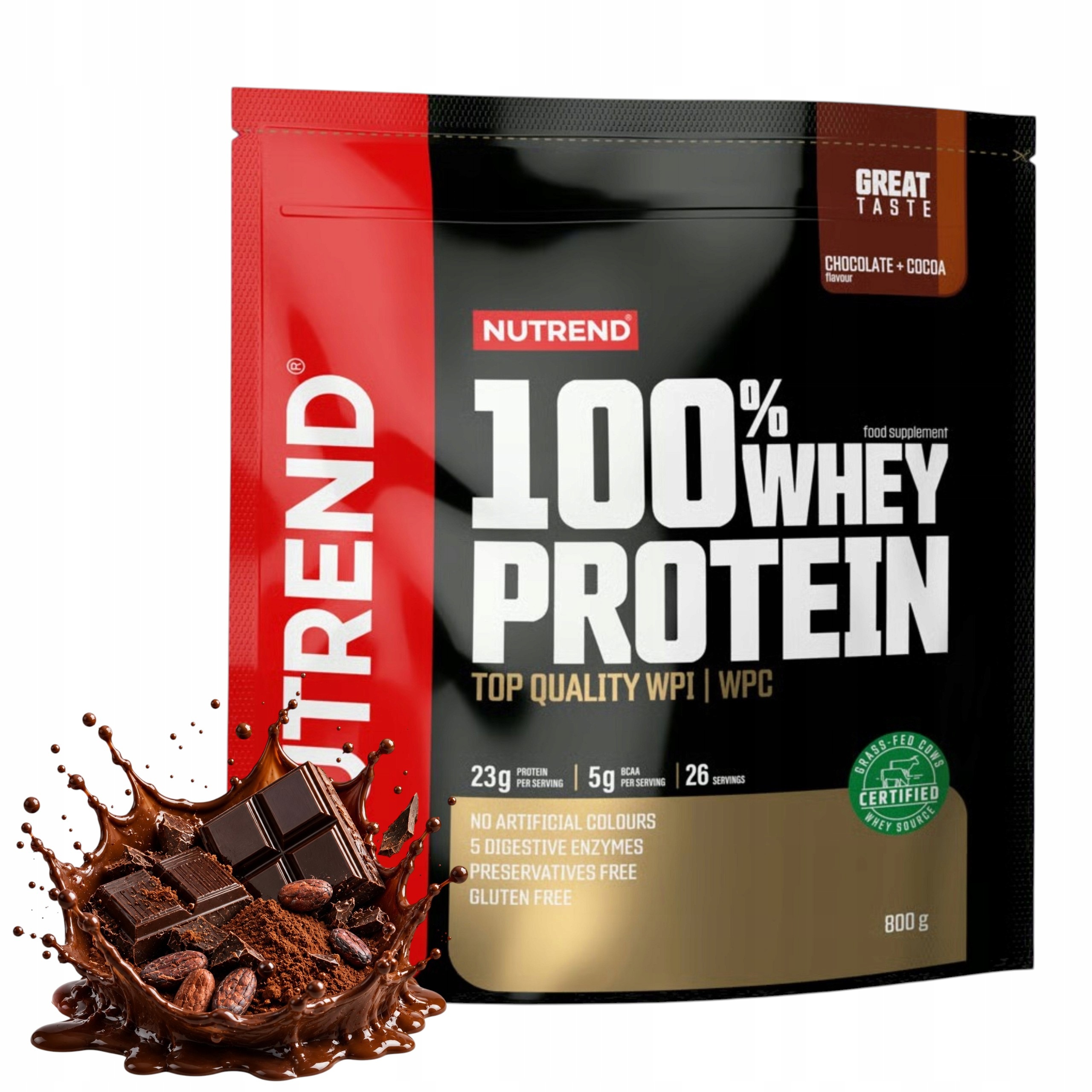 Protein Nutrend 100% Whey Protein Wpc Wpi 800 g Čokoláda Kakao Bcaa Doplněk Stravy
