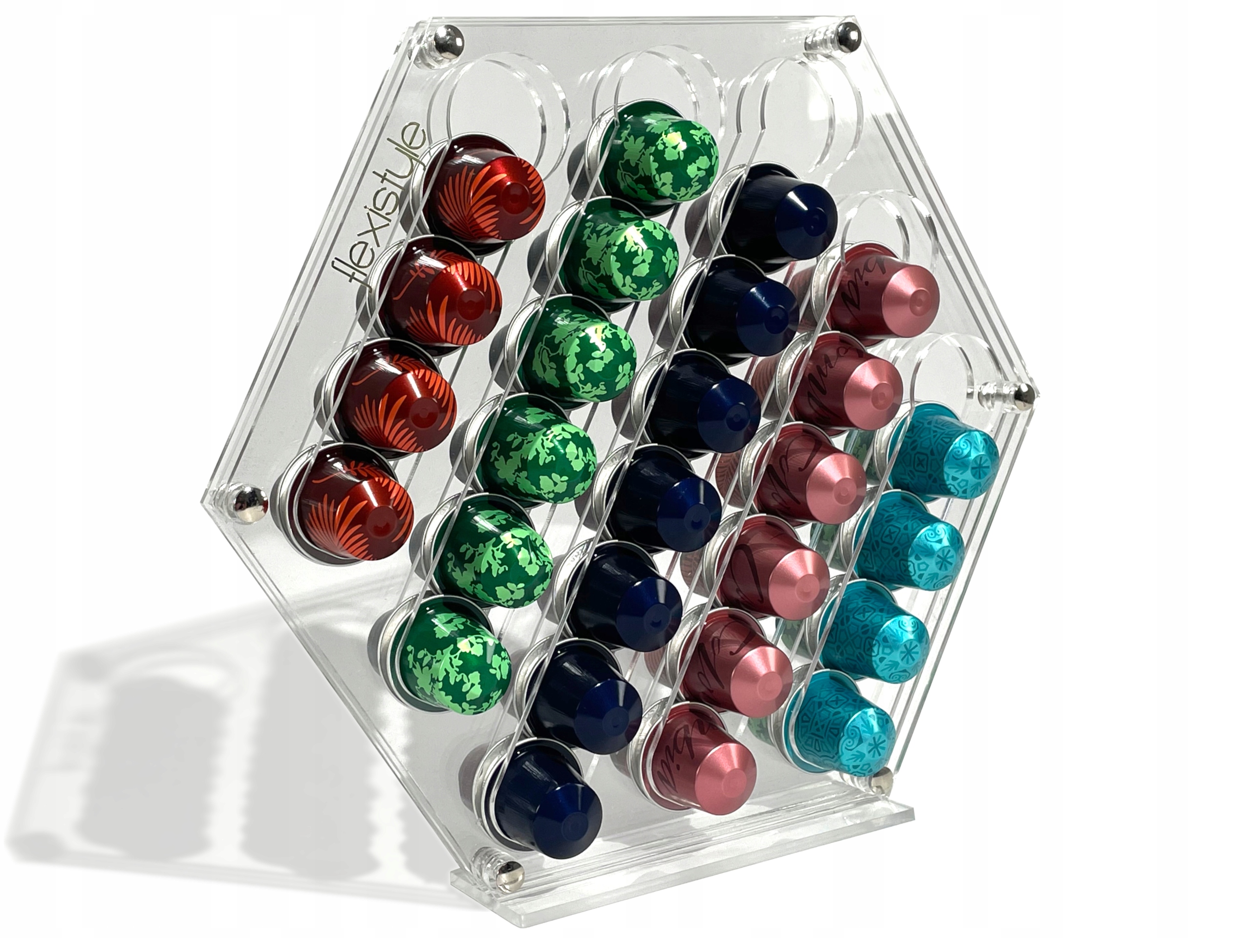 

Stojak na kapsułki kawy Nespresso Hexagon plexi