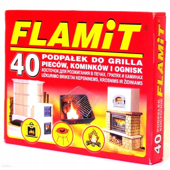 

Podpałka Rozpałka do grilla Biała Flamit 40 kostki