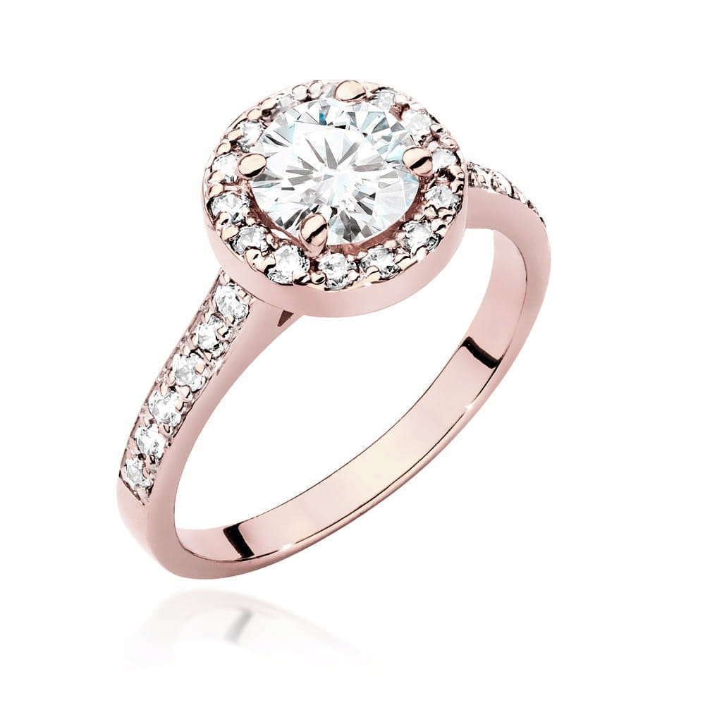 Prstýnek z růžového zlata 585 s diamanty lab elegantní