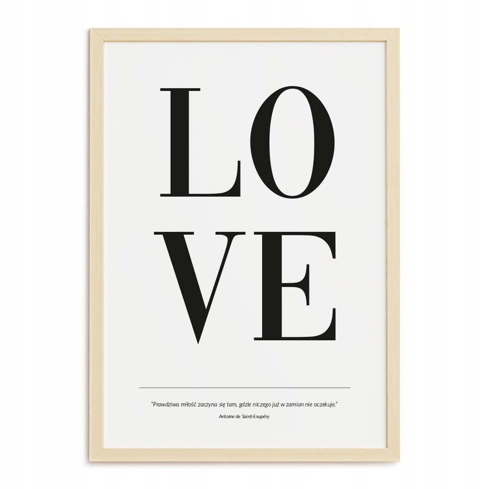 

Plakat A3 Napis Love Cytat Nowoczesny Obraz Typo