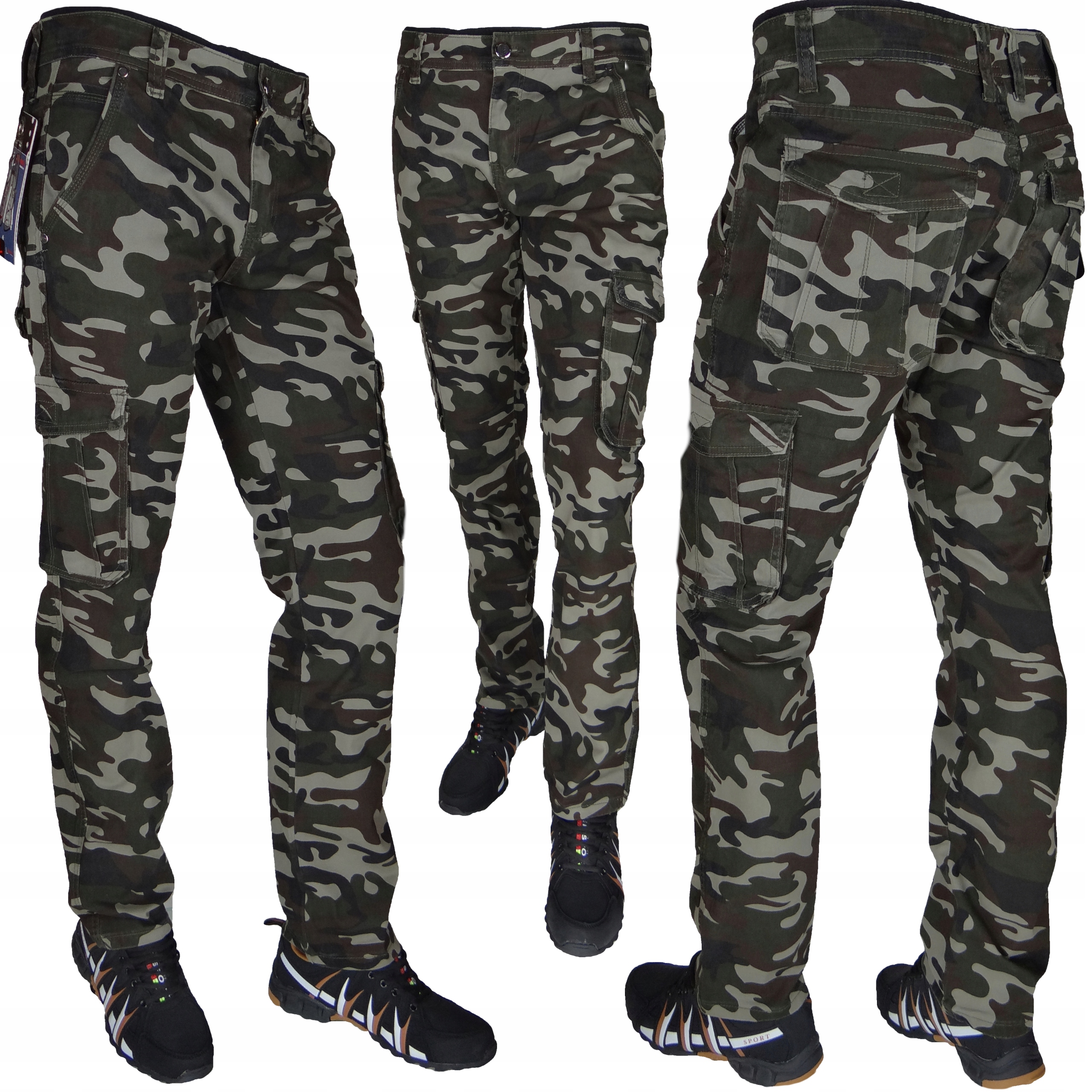 

Spodnie Bojówki Camo Stretch Lians brąz moro r 32