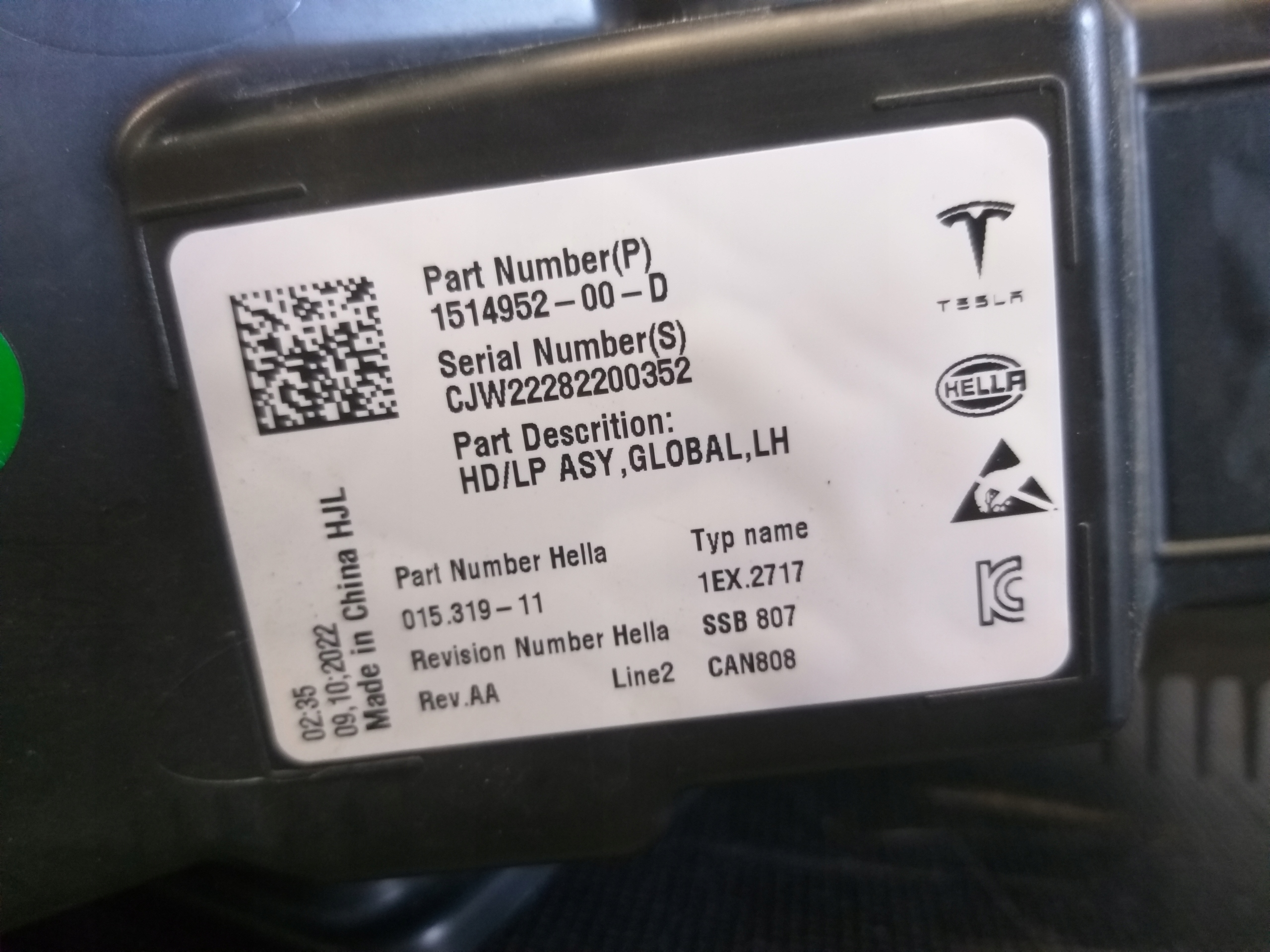 light lights front TESLA 3 III LIFT FULL LED
