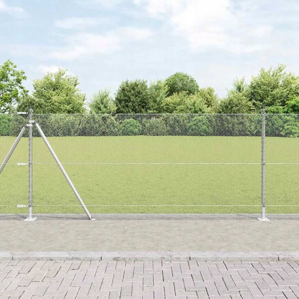 Plot s příspěvky Stříbrná 1 x 25 m Ocel potažená Pvc Stříbrná 3353798