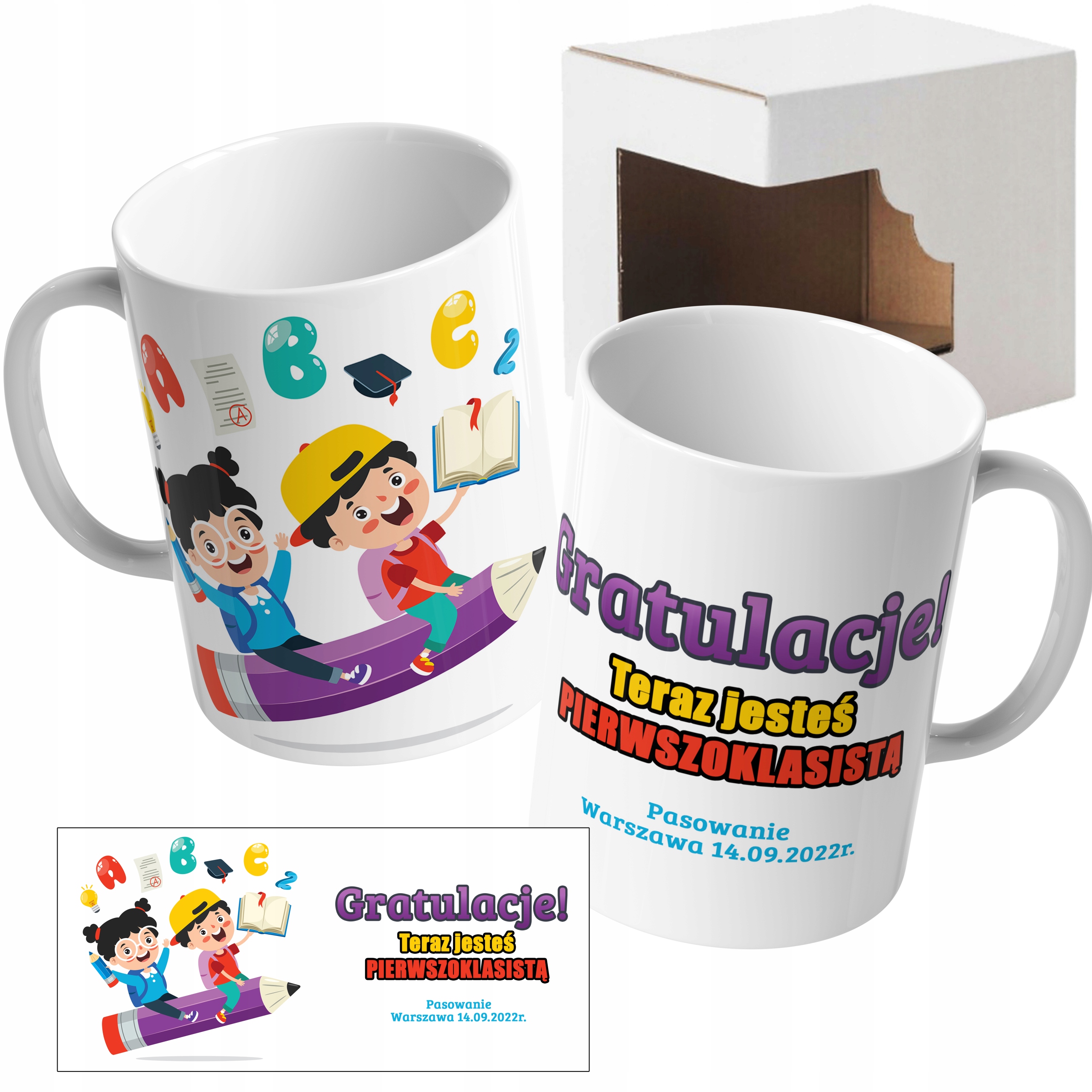 KUBEK Ślubowanie PIERWSZOKLASISTY Prezent Wzory