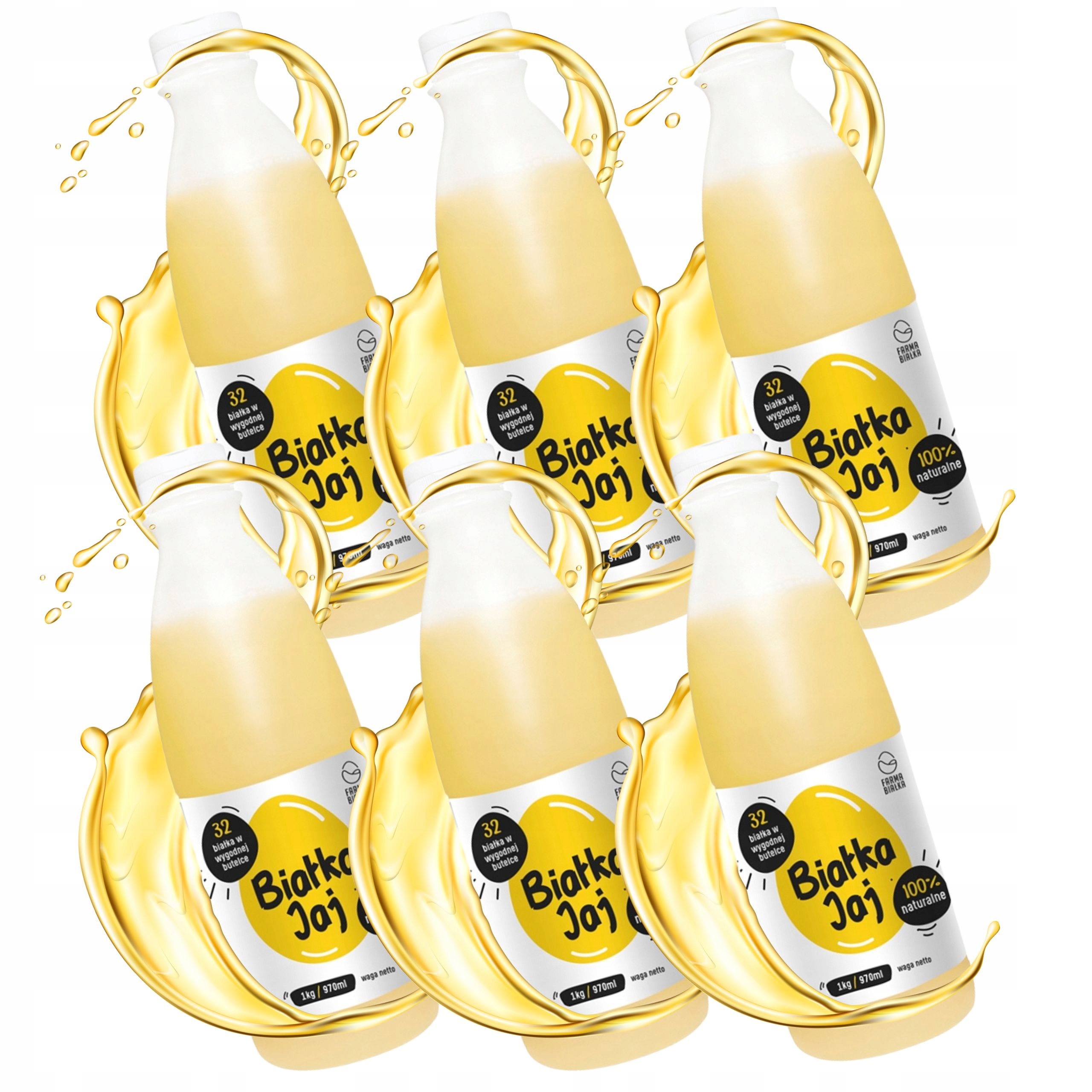 Levně Tekuté vaječné bílkoviny Farma Białka Tekuté vaječné bílkoviny 1 Kg Sada 6 x