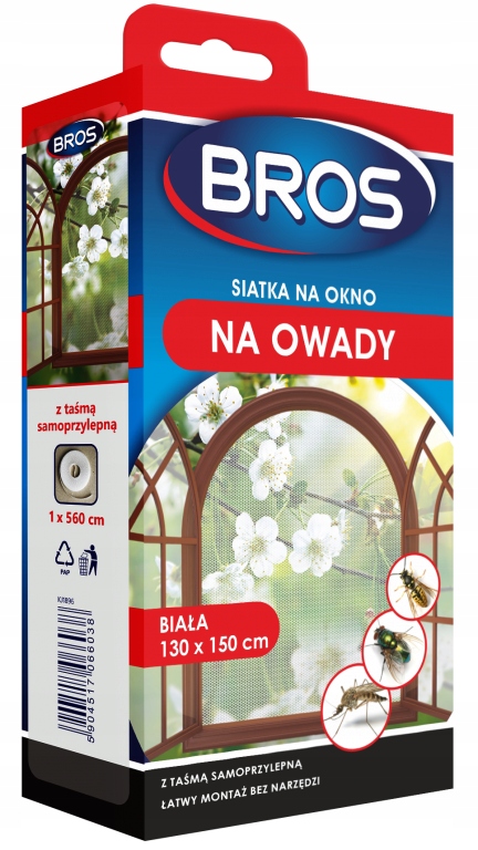 

Bros Siatka Na Okno 130X150 Biała Przeciw Komarom