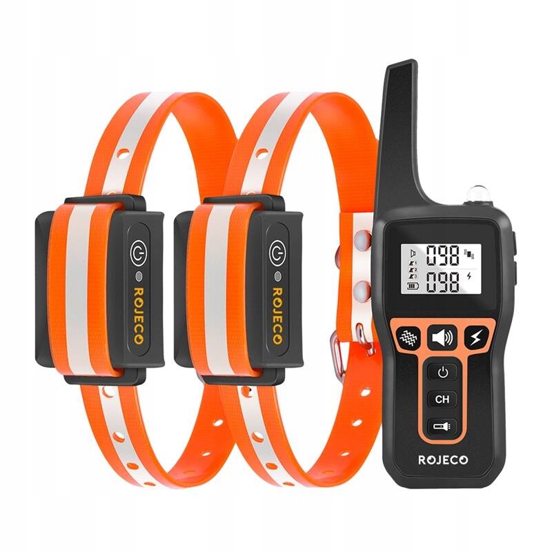 Levně Sada protištěkacích obojků s dálkovým ovládáním Rojeco PD529 1000 m (oranžová)