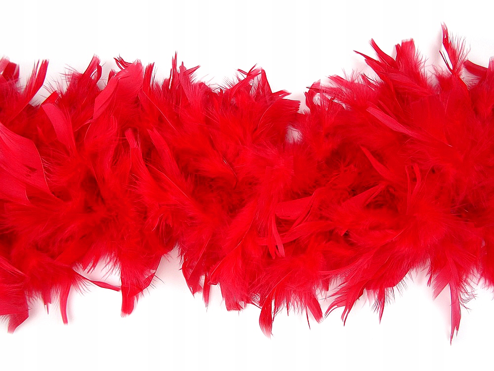 Szal Boa z piór Samba 1,8m 18cm Czerwn 9459