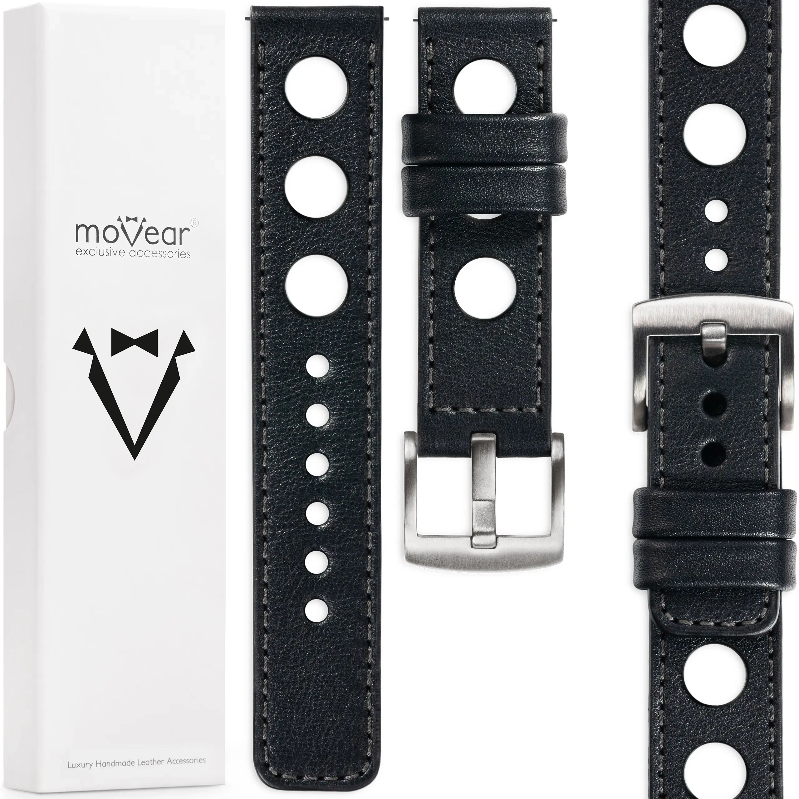 Exkluzivní řemínek 22 mm pro prémiové hodinky, elegantní, černý