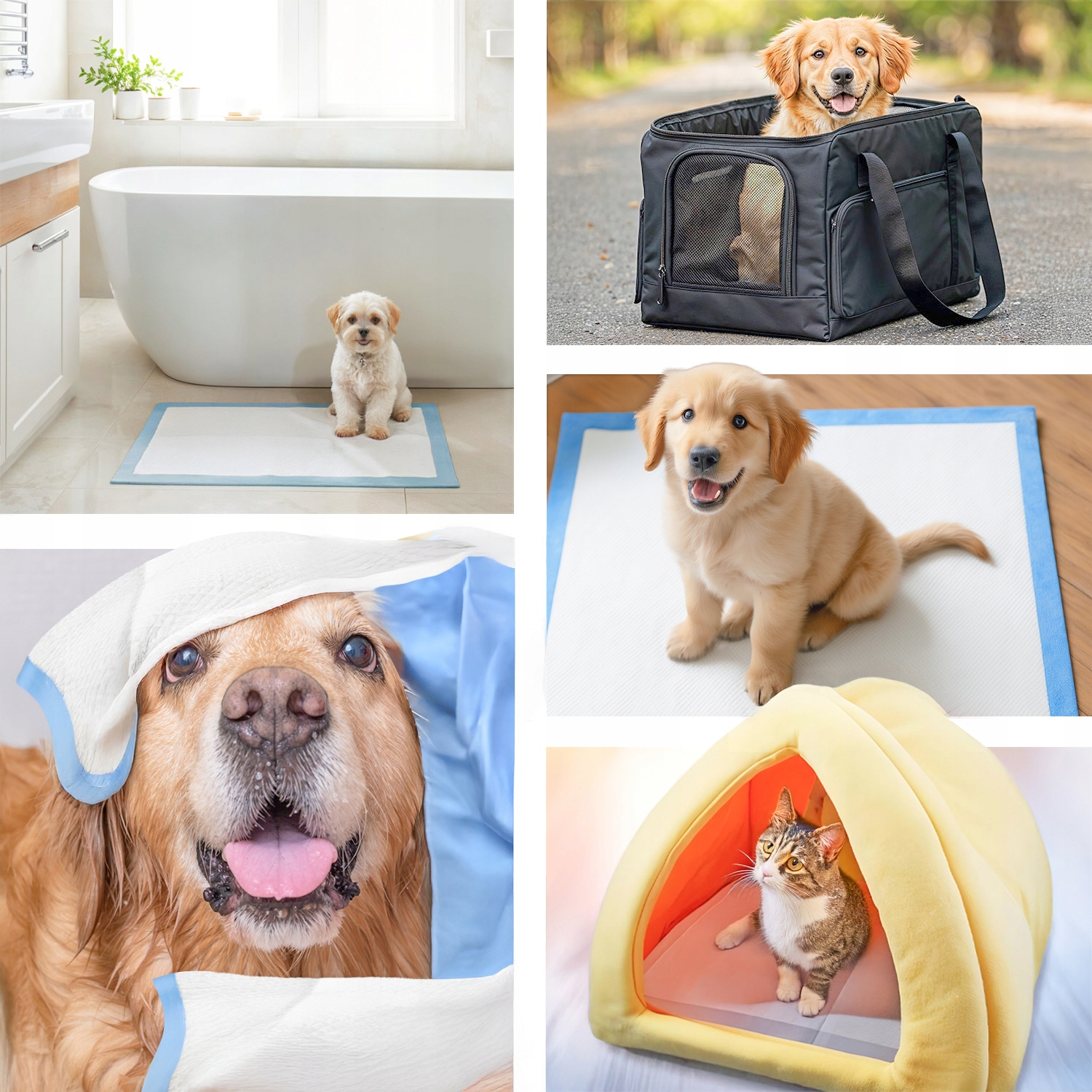 PODKŁADY HIGIENICZNE chłonne MATY DLA PSA nauka sikania MERSJO 90x60 50szt Długość 90 cm