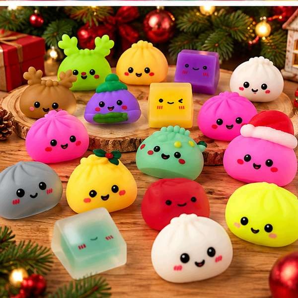 Адвент-календарь Squishy Mystery Dumpling, 24 разноцветные мялки, от 3 лет — фото 5