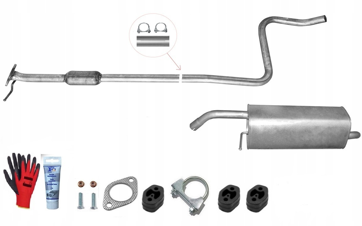 Ford Fiesta 1.25 1.4 (2008-2012) tlumič výfuku sada trubka bonus