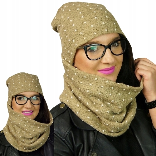

Polski Komplet Czapka beanie + Komin Tunel zimowy