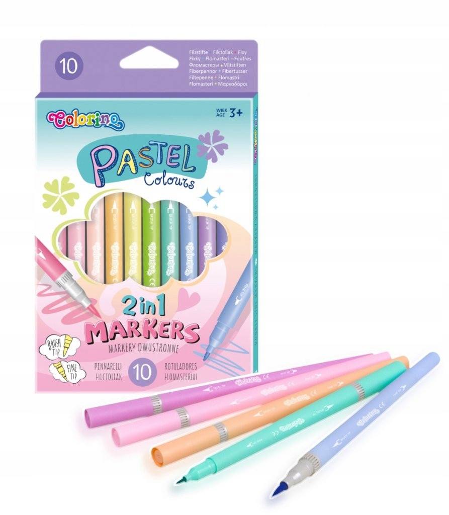Colorino MAZAKI Dwustronne PASTELOWE 10KOL. OKAZJA Marka Colorino
