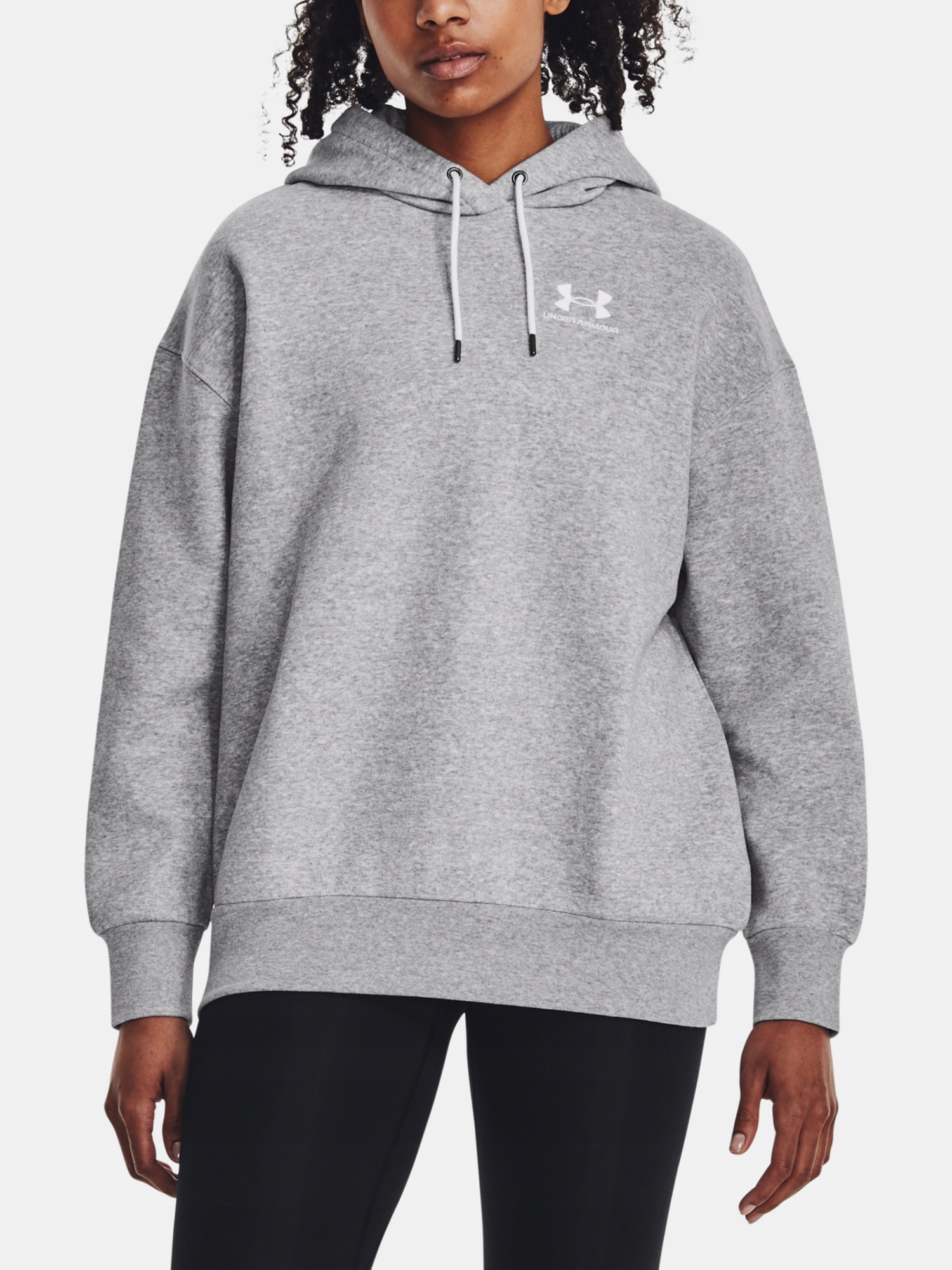 Under Armour Mikina Essential Flc Os Hoodie-GRY šedá