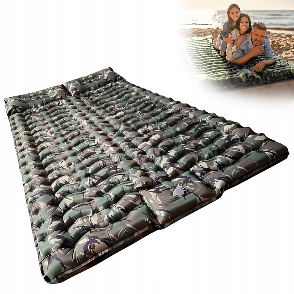 Nafukovací podložka pro 2 osoby 200 x 140 cm Lehká, voděodolná Camping