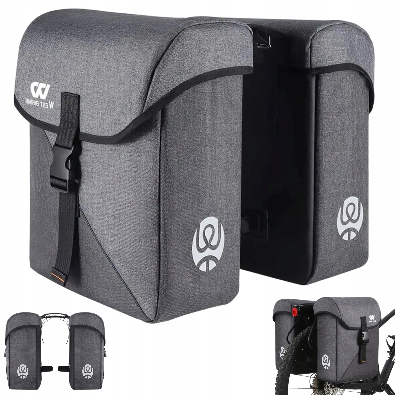 2 Brašny Na Kolo O Objemu 35 L, Velká Kapacita S Reflexními Značkami