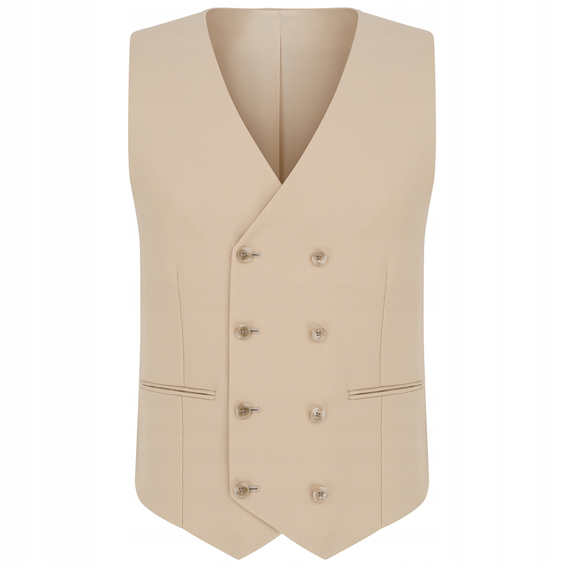 Béžová dvouřadá pánská obleková vesta Pako Lorente vel