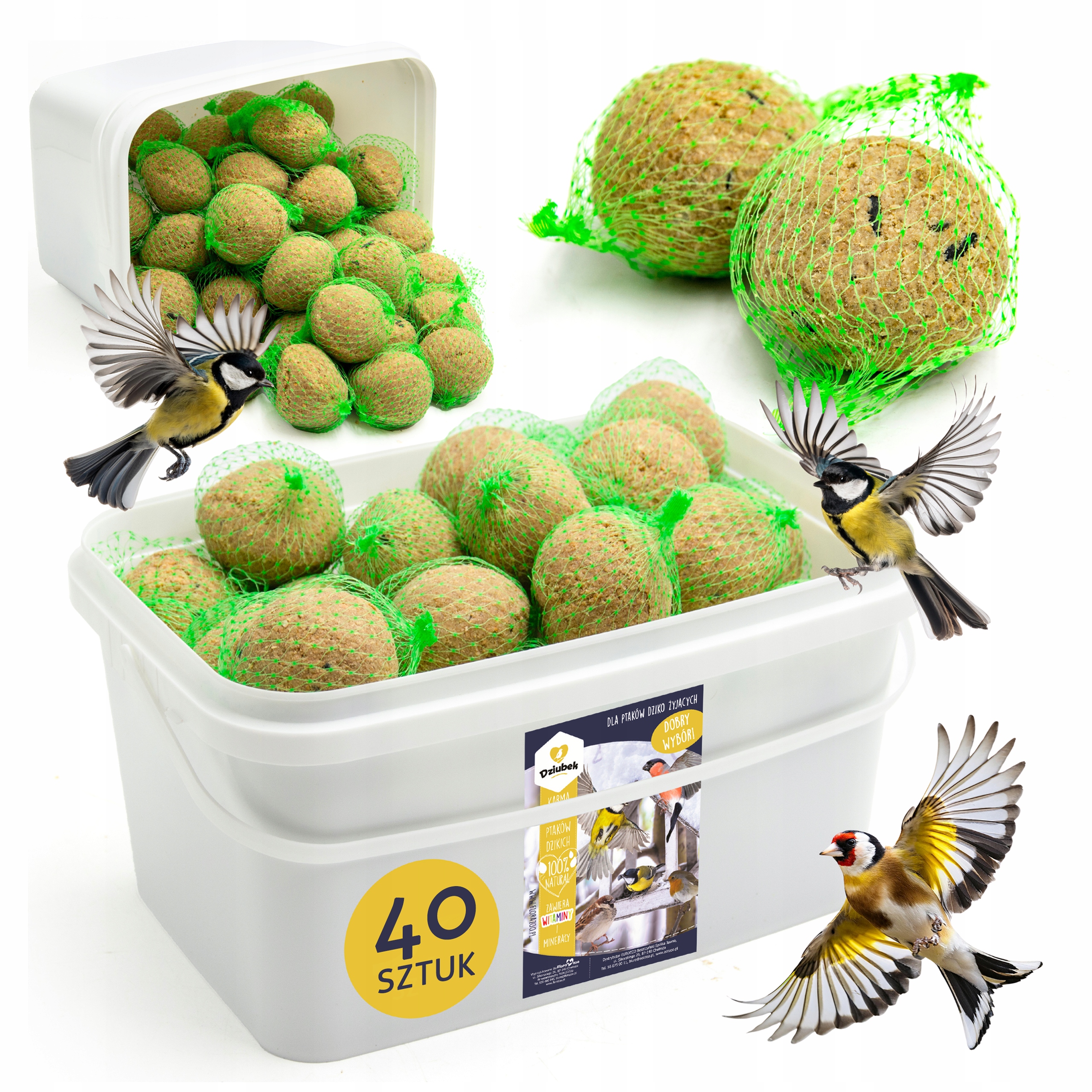 KULE TŁUSZCZOWE KULKI BILE ZIARNO KARMNIK KARMA POKARM DLA DZIKICH PTAKÓW