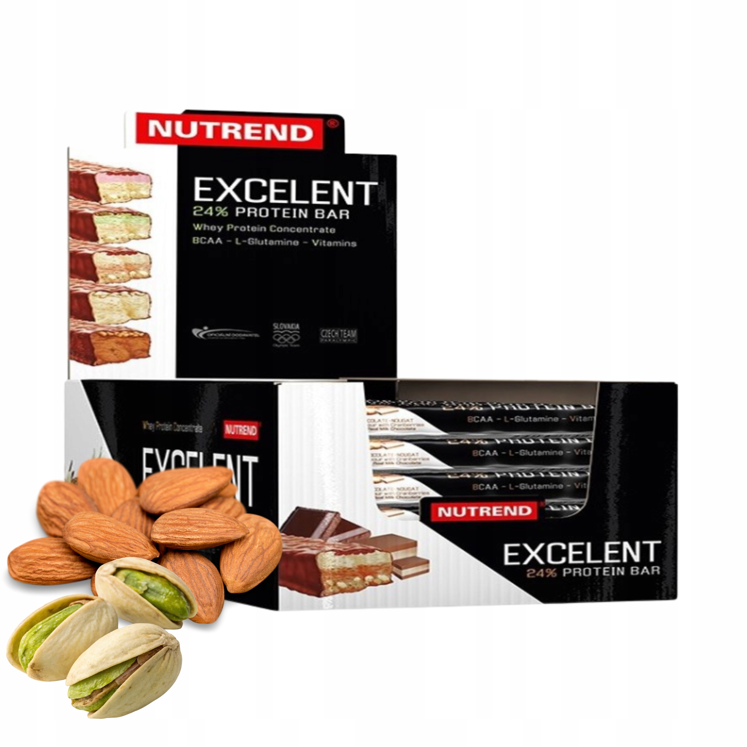 Proteinová Tyčinka Excelent 18x85 g Pistácie Protein Bar Doplněk Stravy Nutrend