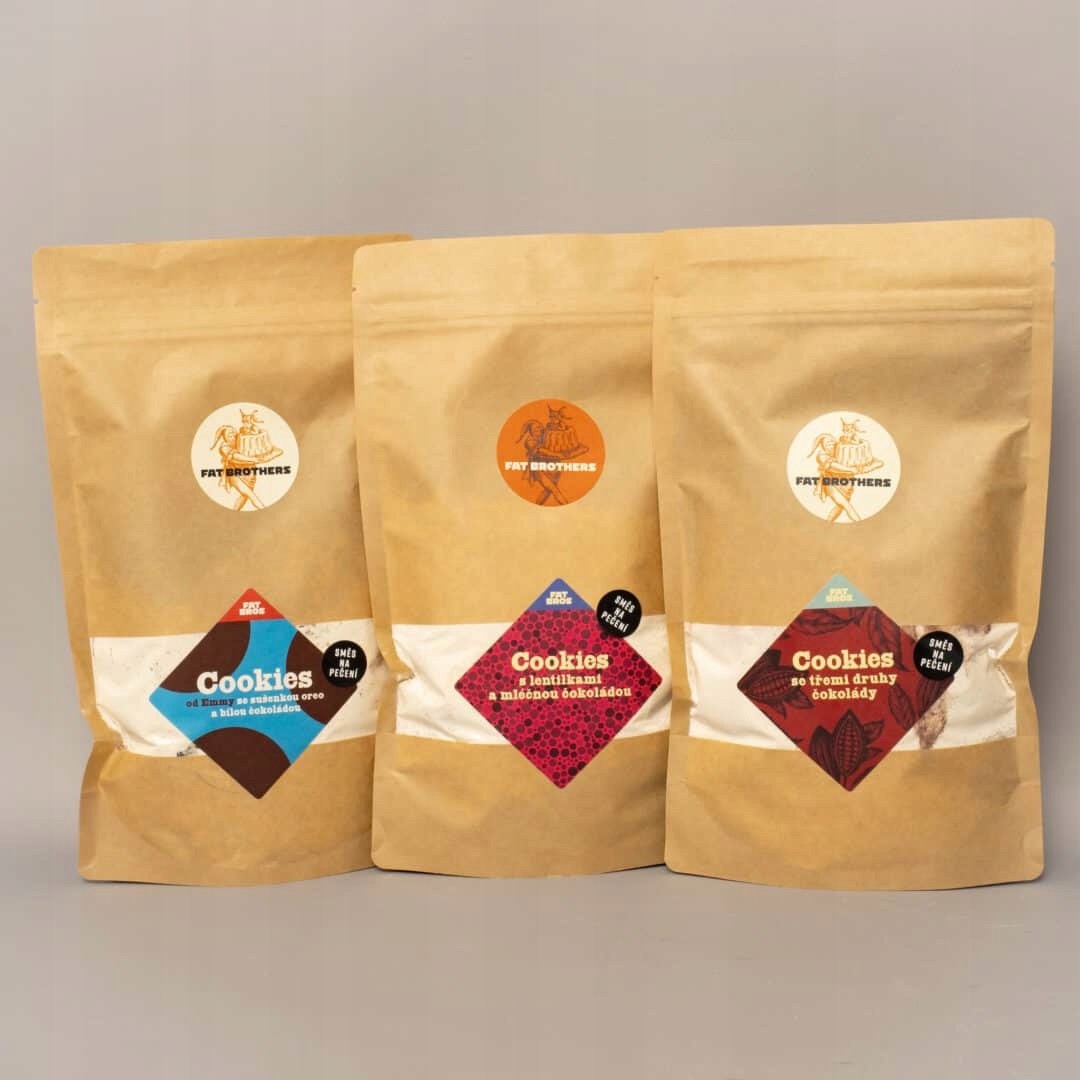 Levně Veselé cookies trio lentilky, čokoláda a oreo