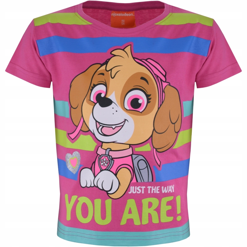 

T-shirt Psi Patrol Skye pasy róż 110