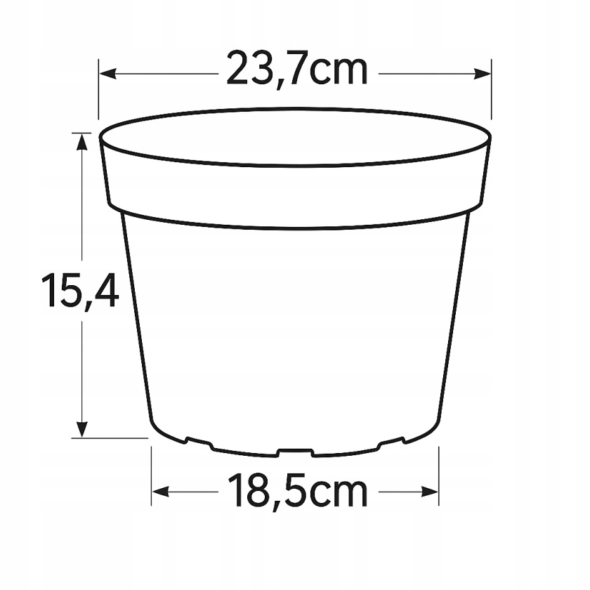 Doniczka produkcyjna LBCZ 5l fi 23,7 Interplast Kod producenta 7917