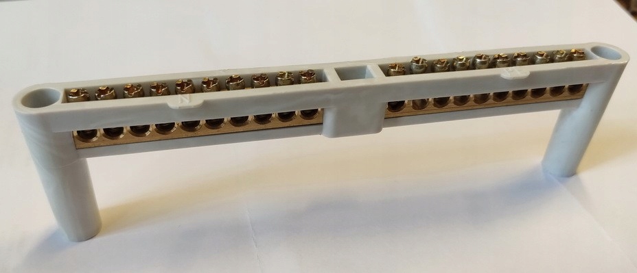Listwa zerowa - uziemiająca z izolatorem 2x10 tor