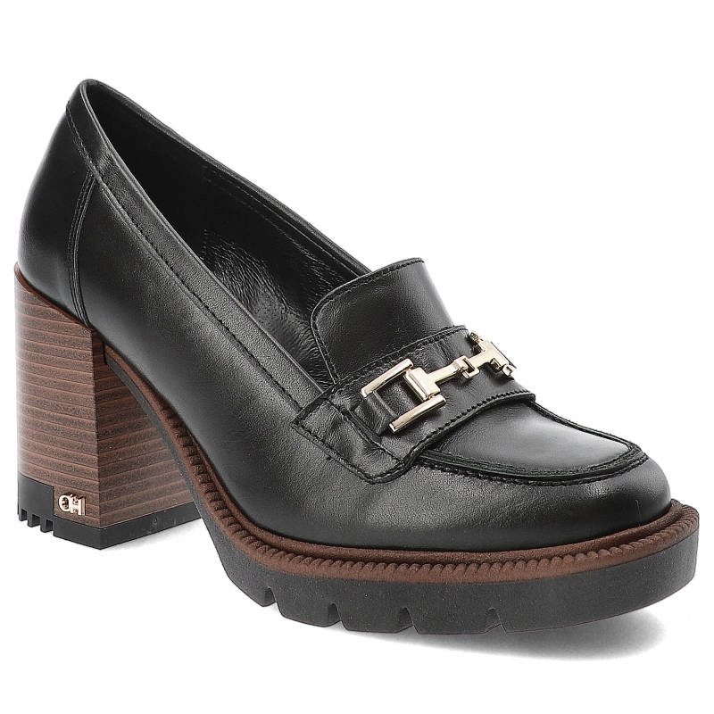 Černé polobotky CheBello Elegantní kožené boty