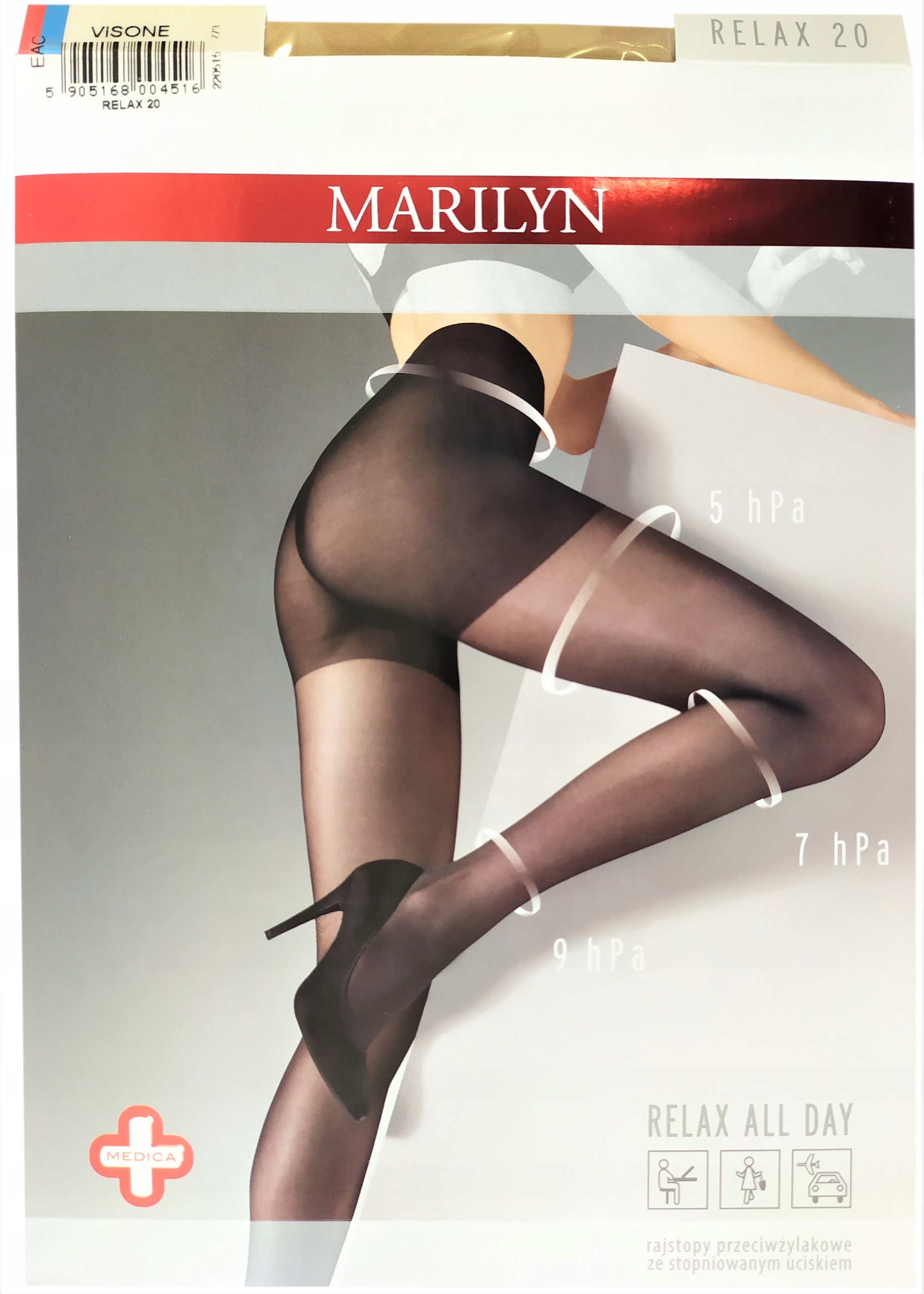 

Przeciwżylakowe Rajstopy Marilyn Relax 20 Visone 3