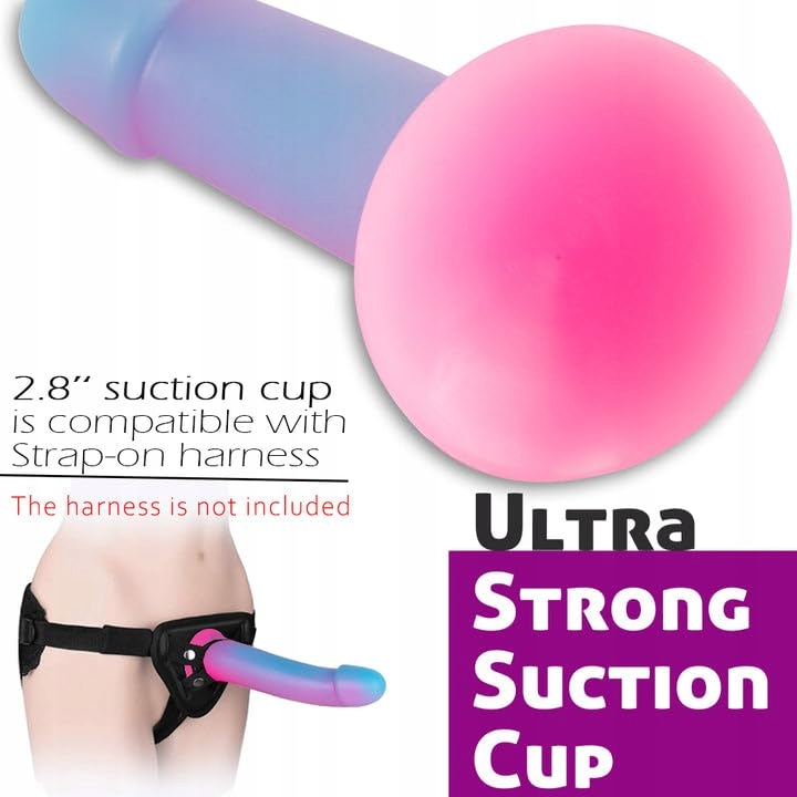 REALISTISCHER Silikonowy Dildo 18CM Tęczowy Z Przyssawką Do Seksu — miniatura 4