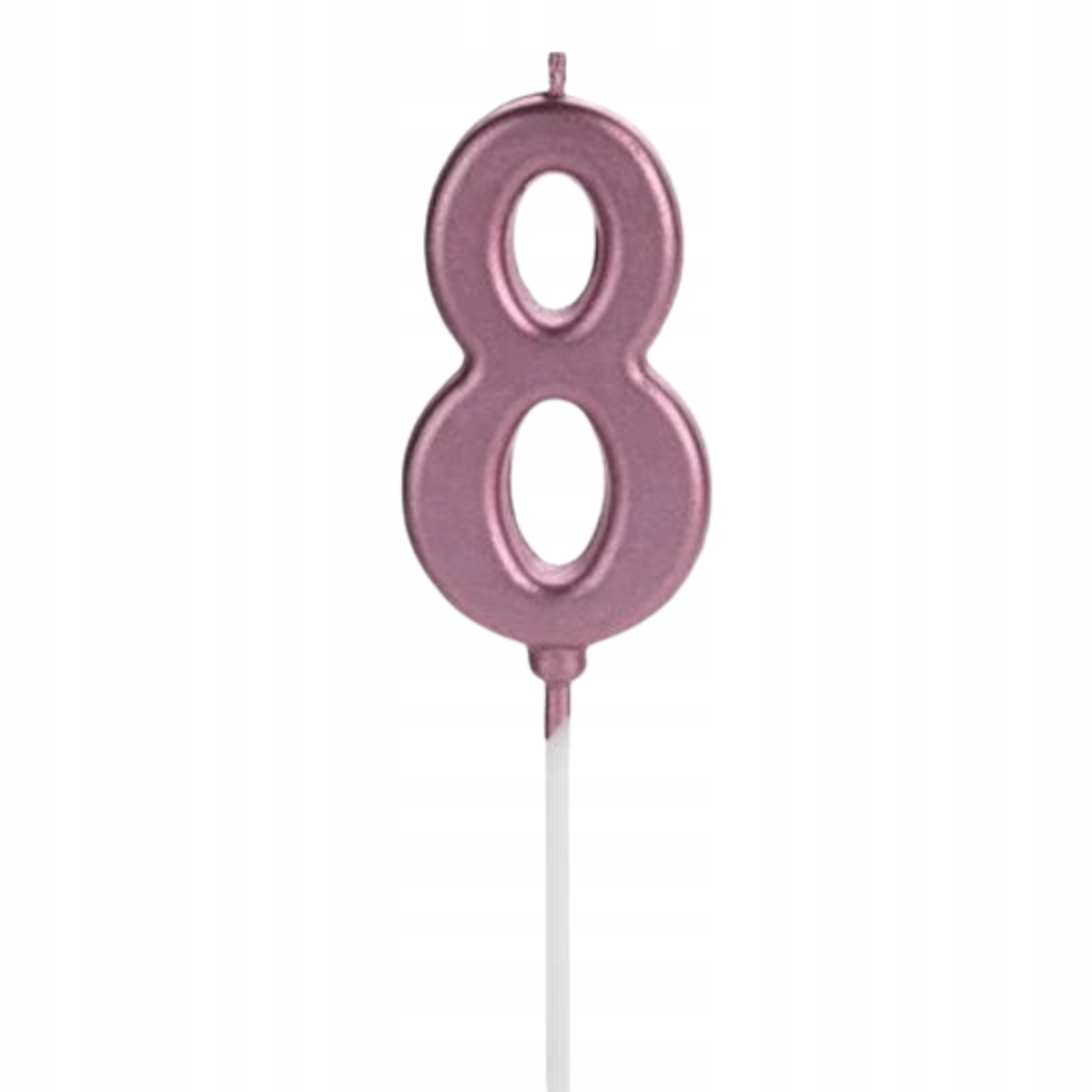 ŚWIECZKA URODZINOWA NA TORT ROSE GOLD CYFRA 8 URODZINY DEKORACJA