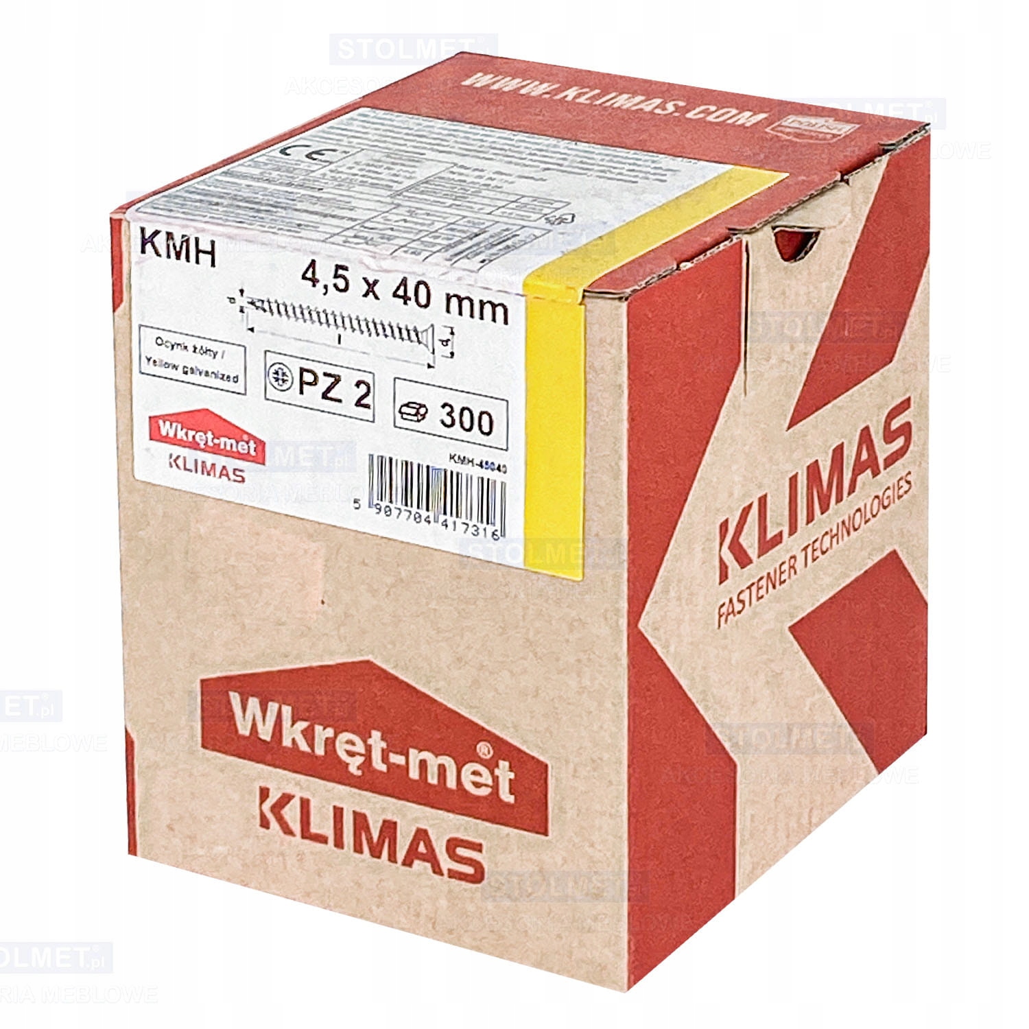 Wkręty hartowane konfirmaty do drewna 4.5x40 300