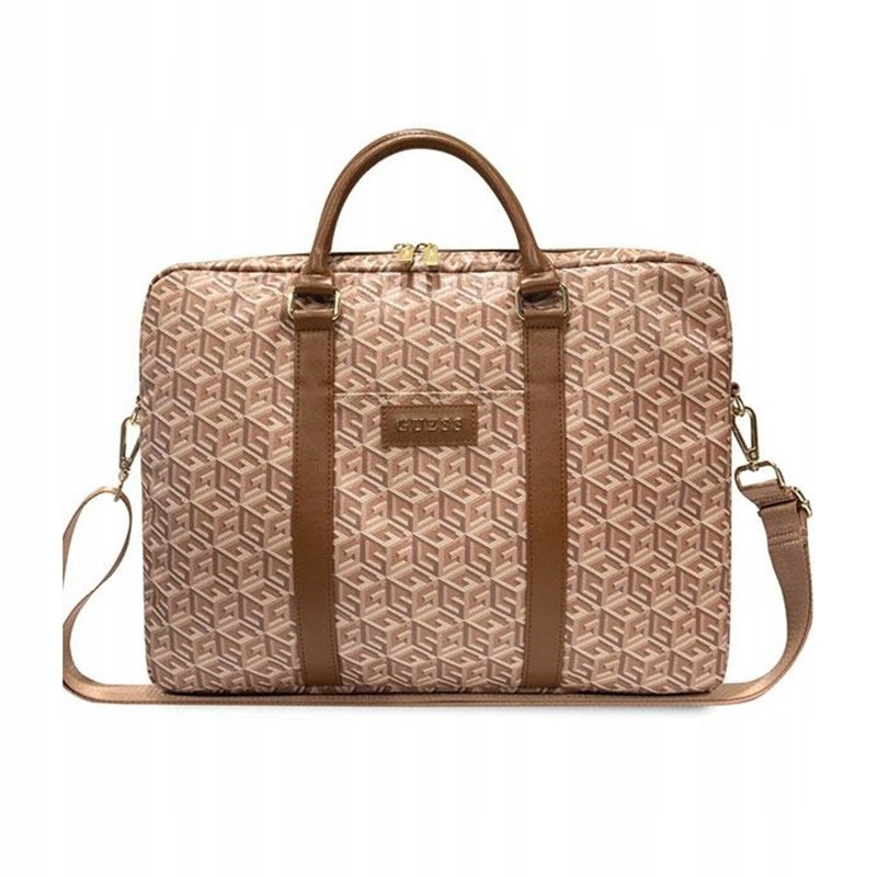 Guess GCube Stripes Computer Bag – taška na notebook 16" (hnědá)