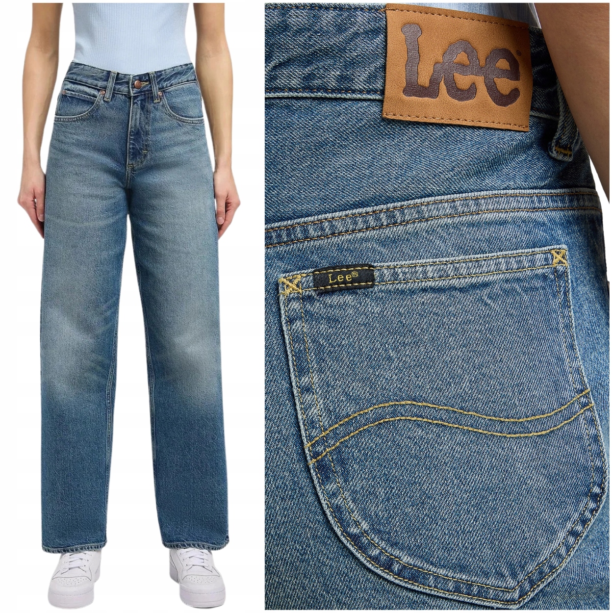 Lee Rider Loose Burst Limit vysoké volné dámské džínové kalhoty W28 L31