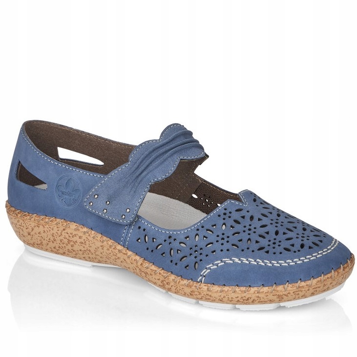 

ażurowe letnie półbuty Rieker skórzane sandały